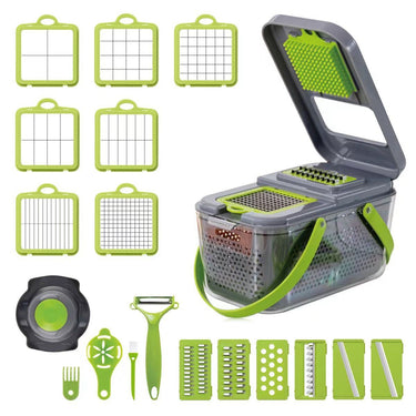 MandoSlice - 22-In-1 Mandolin Slicer With 13 Blades - luvinly